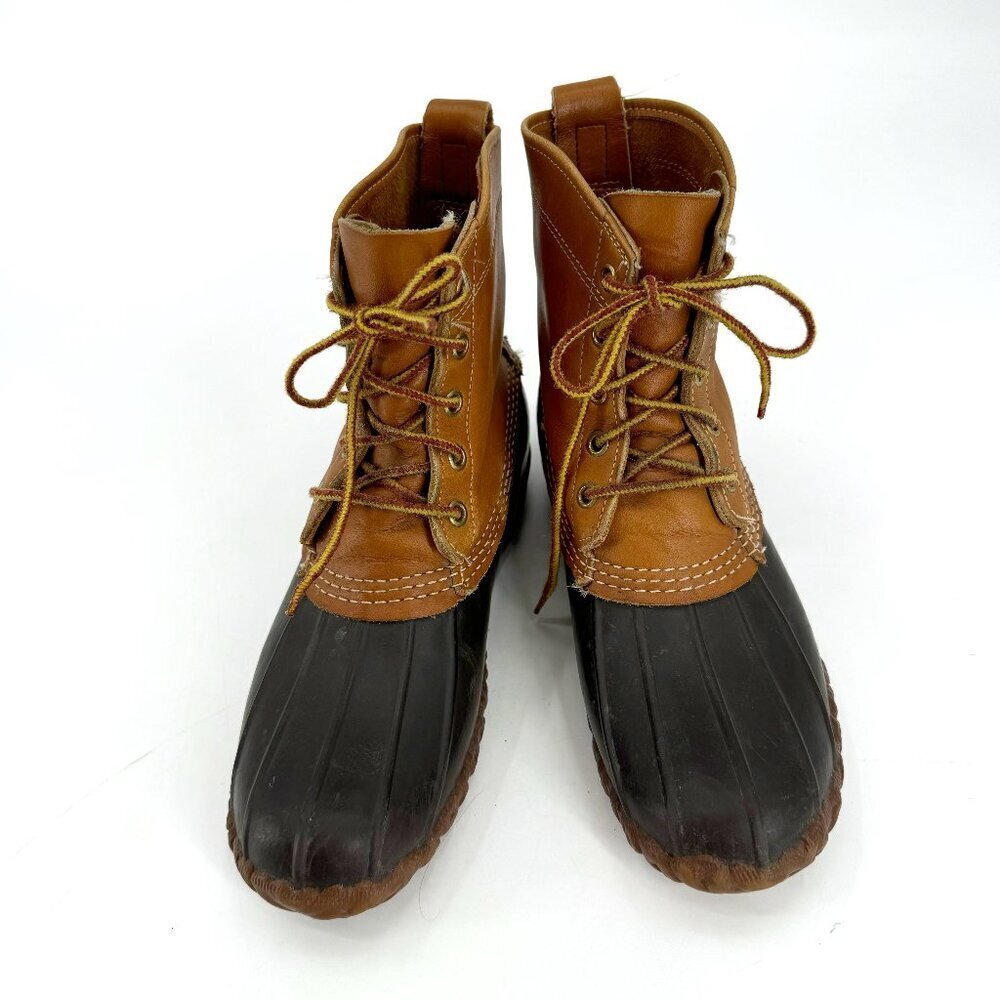 L.L. Bean Vintage Original Classic Brown Bean Leather Waterproof Rain 8 Boots